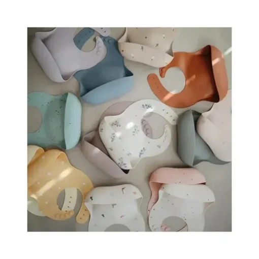 Mushie - Babete de Silicone para Bebê - Sálvia Prateada
