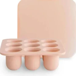 Mushie - Bandeja de freezer com alimentador de alimentos frescos com tampa para comida de bebê congelada, Blush