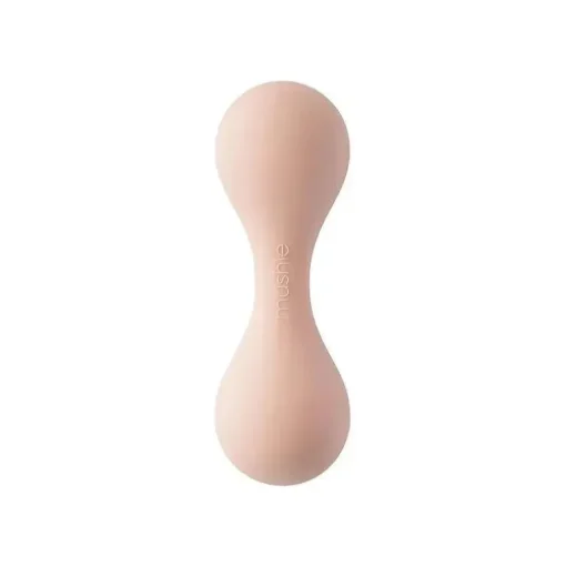 Mushie - brinquedo de chocalho de silicone para bebê, blush