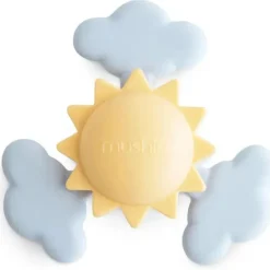 Mushie - Brinquedo giratório de sucção Sunshine para banho e brincadeira