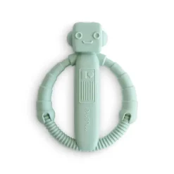 Mushie - Brinquedo mordedor de chocalho robô bebê de silicone