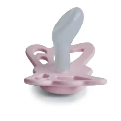 Mushie - Butterfly Anatomical Silicone Pacifier | 6-18 Months (Primrose/Silver Gray)