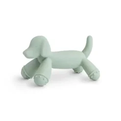 Mushie - Cachorro de brinquedo com mordedor de bebê de silicone