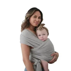 Mushie - Carteira para bebê 100% algodão orgânico, melange cinza