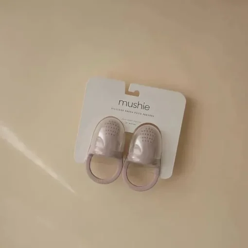 Mushie - Chupeta alimentadora de alimentos e frutas frescas para bebê de silicone 2Pk, lilás macio