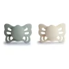 Mushie - Chupeta Anatômica de Silicone Borboleta Creme/Sálvia 2Pk, 0/6M