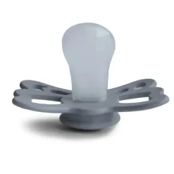 Mushie - Chupeta anatômica de silicone borboleta cinza/cinza prateada 2Pk, 6/18M
