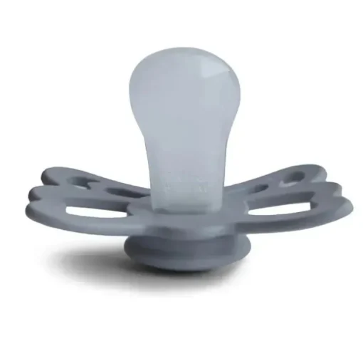 Mushie - Chupeta anatômica de silicone borboleta cinza/cinza prateada 2Pk, 6/18M