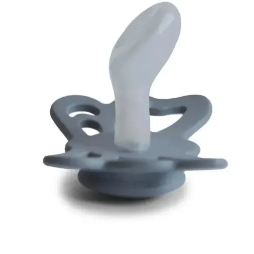 Mushie - Chupeta anatômica de silicone borboleta cinza/cinza prateada 2Pk, 6/18M