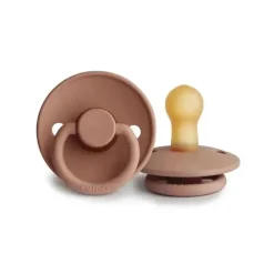 Mushie - Chupeta de borracha natural Frigg, ouro rosa, 0/6 meses