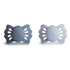 Mushie - Chupeta de silicone simétrica da sorte azul ardósia/pó 2Pk, 0/6M