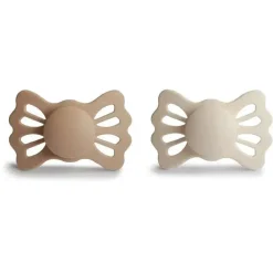 Mushie - chupeta de silicone simétrica Lucky 2Pk, cetim/creme sedoso, 6/18M