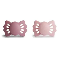 Mushie - Chupeta de silicone simétrica de cedro/rosa bebê 2Pk, 0/6M
