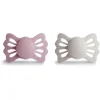 Mushie - chupeta de silicone simétrica Lucky 2Pk, 6/18M, prímula/cinza prateado