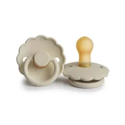 Mushie - Chupeta de silicone Frigg Daisy, creme, 0/6 meses