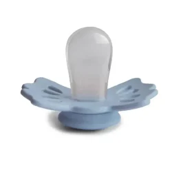 Mushie - Chupeta de silicone simétrica da sorte azul ardósia/pó 2Pk, 0/6M