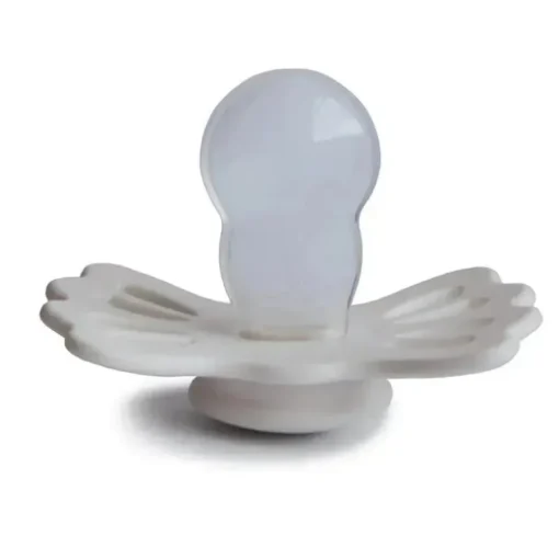 Mushie - chupeta de silicone simétrica Lucky 2Pk, cetim/creme sedoso, 6/18M