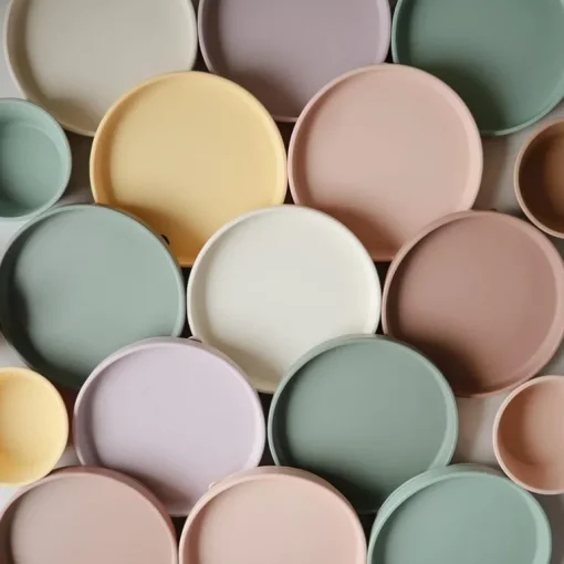 Mushie - Classic Silicone Suction Plate, Powder Blue