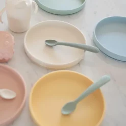 Mushie - Classic Silicone Suction Plate, Powder Blue