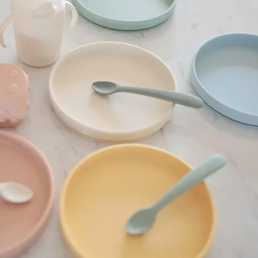 Mushie - Classic Silicone Suction Plate, Powder Blue