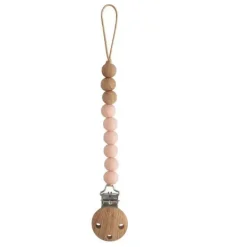 Mushie - Clipe de chupeta de silicone Eva, Blush
