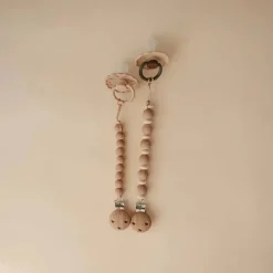 Mushie - Clipe de chupeta de bebê 100% silicone sem BPA, Hera Faux Wood