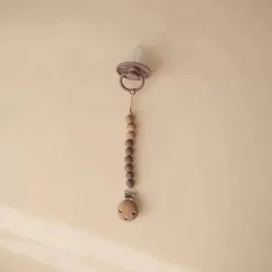 Mushie - Clipe de chupeta de bebê 100% silicone sem BPA, Eva Ash