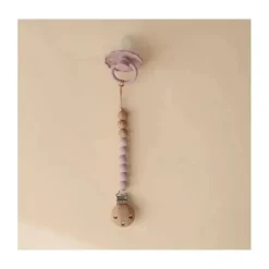 Mushie - clipe de chupeta de silicone Eva, malva