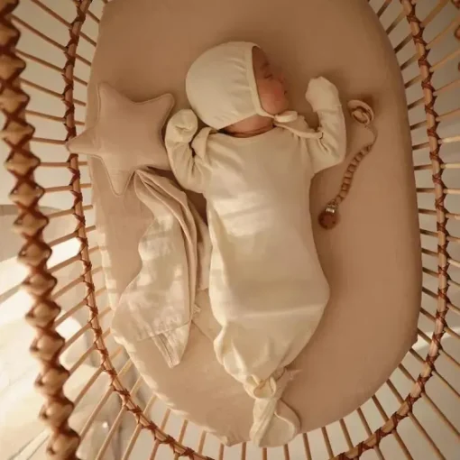 Mushie - Clipe de chupeta de bebê 100% silicone sem BPA, Hera Faux Wood