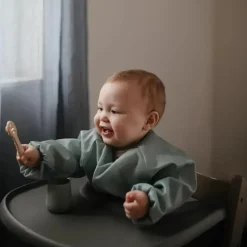 Mushie - Colheres de silicone para primeira alimentação para bebês, pacote com 2, Cambridge Blue, areia móvel