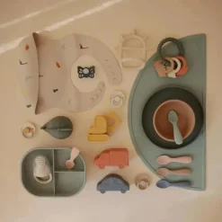 Mushie - colheres de silicone para crianças pequenas, pacote com 2, areia natural/mudável