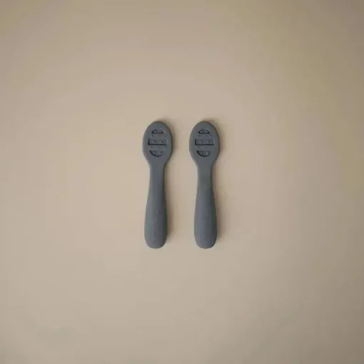 Mushie - colheres de silicone para primeira alimentação para bebês, pacote com 2, ventos alísios, areia móvel