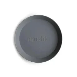 Mushie - Conjunto de 2 pratos redondos de louça (fumaça)