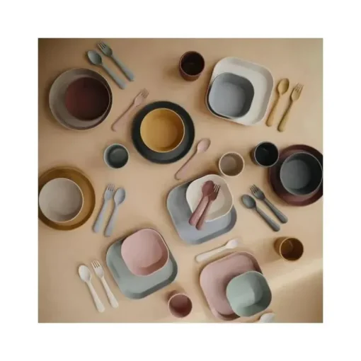 Mushie - Conjunto de talheres de garfo e colher (blush)