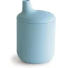 Mushie - Copo com Canudinho de Silicone, Azul Pó