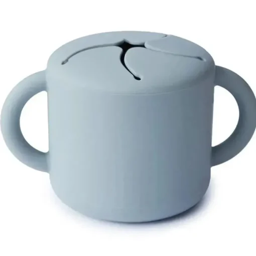 Mushie - Copo de Silicone para Bebês, Pó Azul