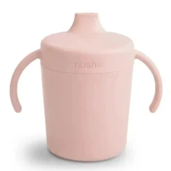 Mushie - Copo de treinamento com canudinho, Blush