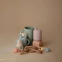 Mushie - Copo para enxágue de banho de bebê, 100% silicone de qualidade alimentar, sálvia