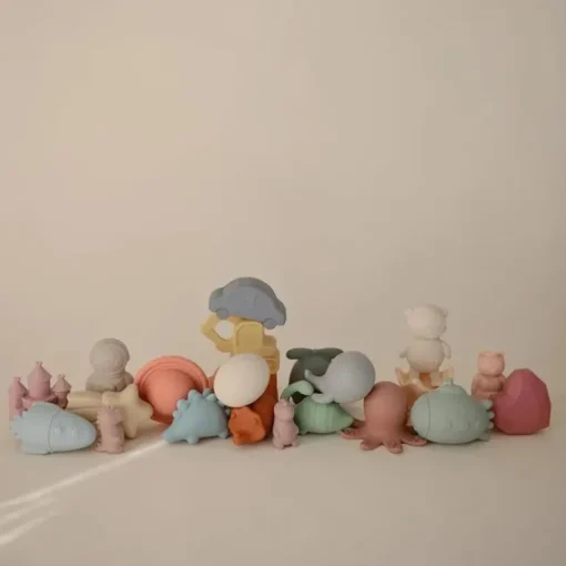 Mushie - Dino Mold Free Bath Play Set, 4 Pack