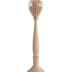 Mushie - Escova para mamadeira, silicone macio com base de sucção, natural