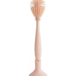 Mushie - Escova para mamadeira, silicone macio com base de sucção, blush