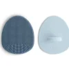 Mushie - Escova para tampa de berço para banho de bebê, cerdas macias de silicone, pacote com 2, ventos alísios/pervinca