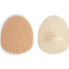 Mushie - escova para touca de banho de bebê, cerdas macias de silicone, pacote com 2, blush/areia móvel