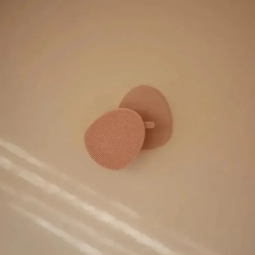 Mushie - escova para touca de banho de bebê, cerdas macias de silicone, pacote com 2, blush/areia móvel