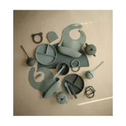 Mushie - Estojo porta-chupetas de silicone - Cambridge Blue