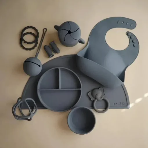 Mushie - Estojo porta-chupeta de silicone, Tradewinds