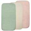Mushie - Forros de trocador à prova d'água, 100% algodão orgânico, conjunto de 3, combinação de blush
