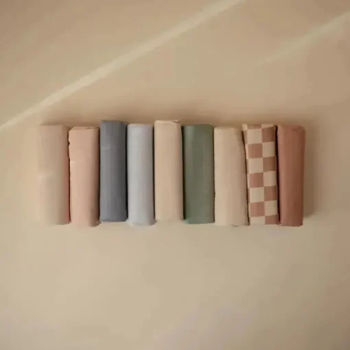 Mushie - Forros de trocador à prova d'água, 100% algodão orgânico, conjunto de 3, combinação de blush