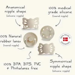 Mushie - Frigg Baby's First Pacifier Set, Creme