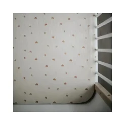 Mushie - Lençol de berço de musselina extra macio (arco-íris)